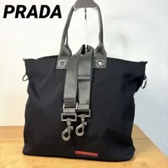 【美品】PRADA プラダスポーツ 2WAYトートバッグ　 キャンバス ブラック