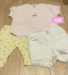 100 セット ピンク アプレレクール他Tシャツ 白ショートパンツ　保育園女の子