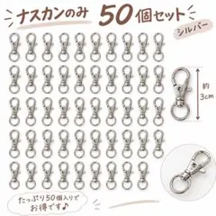 ナスカン シルバー 回転カン付き ５０個セット