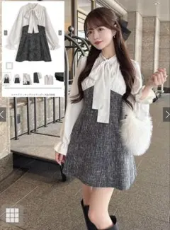 GRL ツイードドッキングミラワンピースtu1894