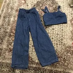 Love toxic デニム　セットアップ150 ワイドパンツ　トップスセット