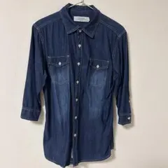 デニムシャツ　7部袖