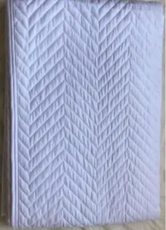 ホワイト ヘリンボーン キルティング敷パッド シングルサイズ