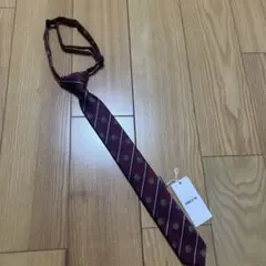 新品未使用☆コムサイズム　エンジ　ロイヤルクレスト柄ネクタイLL