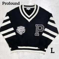 ✨PROFOUND タイガー Vネック ニット クリケットセーター　L