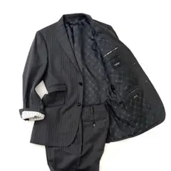【美品】バーバリーブラックレーベル　スーツ セットアップ　モノグラム裏地　ウール