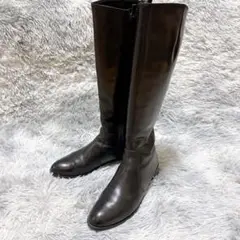 極美品✨REGAL/リーガル24.0cmサイドジップ　ロングブーツ　レザー　黒