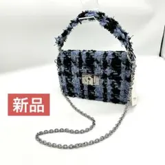 FURLA ショルダーバッグ 2WAY ツイード　クロスボディチェーン 新品