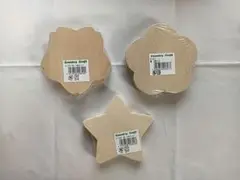 34トールペイント白木3点セット　桜型　梅形　星型　 Country craft