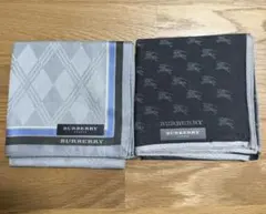 【未使用】Burberry バーバリー　メンズハンカチ　2点セット
