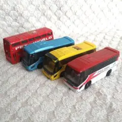 ⑦トミカ　TOMICA　バス４台セット　はとバス　２階建てバス　観光バス