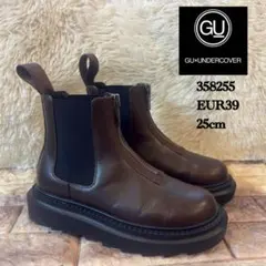 GU×UNDERCOVER ハーフジップブーツ +X ブラウン ジッパー付き
