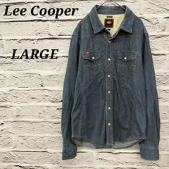 R5084 リークーパー【LARGE】長袖デニムシャツ スリムフィット ブルー