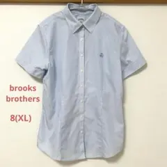 ブルックス ブラザーズ 半袖 シャツ ブラウス 水色ストライプ 8(XL)のサムネイル