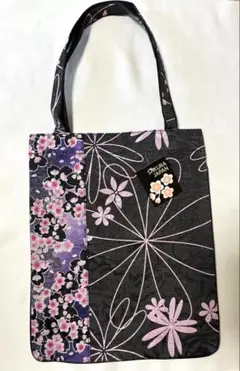 新品 和柄 手提げバッグ 和装バッグトートバッグ お稽古バッグ 着物 A4花柄