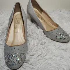 JELLY BEANS ジェリービーンズ ビジュー パンプス シルバー 22.5