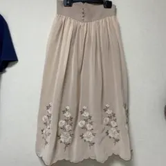 ローズ刺繍シフォンスカート/an another angelus