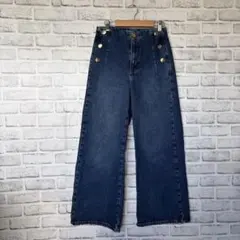ZARA ザラ ゴールドボタンデニムパンツ マリン Eur32 XSのサムネイル