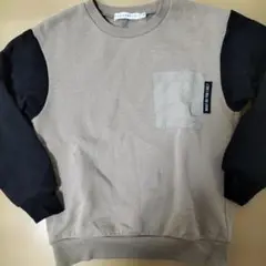 THE SHOP TK ベージュと黒のトレーナー