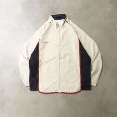 ヴィンテージアンブロ古着UMBROナイロンジャケット刺繍ロゴホワイトDB611