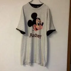希少 80s 90s ディズニー USA製 ミッキー リンガーTシャツ 手書き？のサムネイル