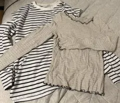 ボーダー　長袖 Tシャツ 2点セット　シーイン　美品