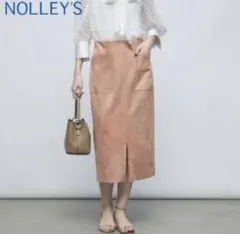 NOLLEY'S ダンボールスウェードインゴムポケ付きタイトスカート 36