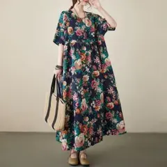 Y‪✿‬様専用♡ 総柄　花柄　ロングワンピース　レトロ　ゆったり