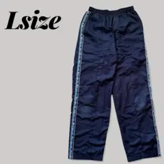 00's トラックパンツ サイドライン ジャージ ネイビー スポーツ y2k