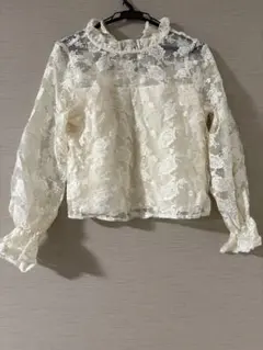 chico アイボリー レース フリルブラウス Fサイズ