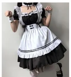 【新品未使用】メイドコスプレ メイド服 衣装 ハロウィン Lサイズ