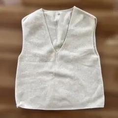 UNIQLO アイボリー Vネック ニットベスト L