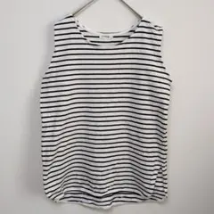 LEPSIM 【F】ボーダー ノースリーブ Tシャツ タンクトップ モノトーン