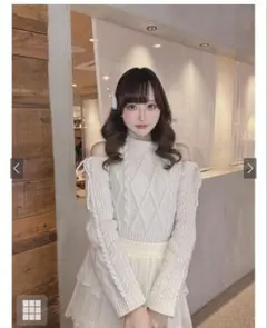 【GRL】ショルダーオープンケーブル編みニットトップス［dr819］