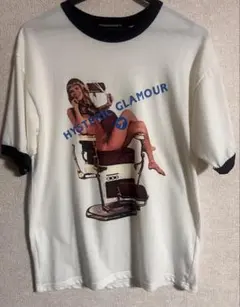 美品】ヒステリックグラマー リンガーTシャツ ヒスガール センターロゴ