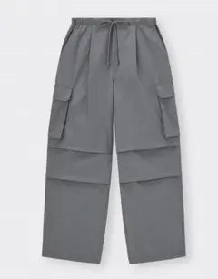 【GU】パラシュートカーゴパンツ グレー 丈標準70.0～74.0cm【XS】