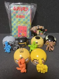 【キン肉マン】当時物カラーラブシール完品美品、フィギュア缶キャップ、グッズセット