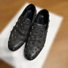 黒 スタッズ付き スリッポンローファーのサムネイル