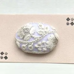 インド刺繍リボン　くるみボタン　ブローチ　ヘアゴム　帯留　小花　母の日　784