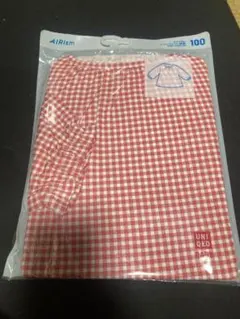 ユニクロ　エアリズム　コットンクールT 長袖　100cm ギンガムチェック　赤のサムネイル