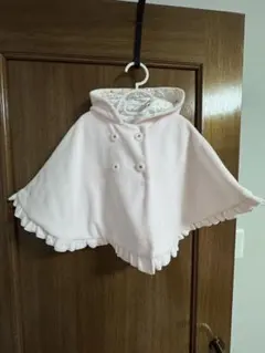 【新品未使用】bebe ベビーポンチョ　マント　ピンク　べべ