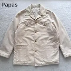 美品✨Papas パパス カバーオール ジャケット アウター カジキ刺繍