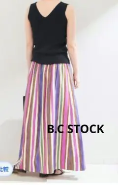 【B.C STOCK】夏！リネンミックスタックフレアスカート7700円コーデ写真のサムネイル