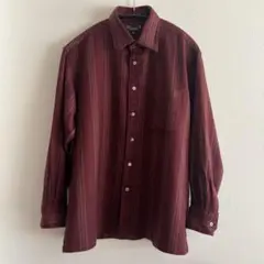 DAKS メンズ 長袖シャツバーガンディ 赤茶 ストライプ 菅田将暉