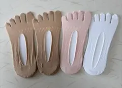 レディース　5本指靴下　4足　薄手　フットカバー