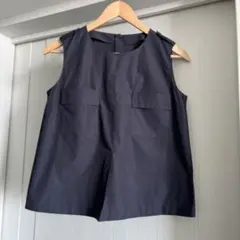 TOMORROWLANDトゥモローランドノースリーブトップス 38ネイビー