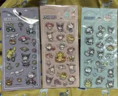 サンリオ 立体水晶シール ぷっくり3枚クロミ シナモン ポチャッコ キティ
