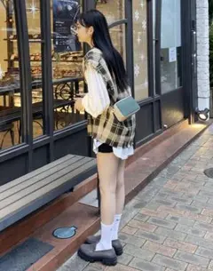 ツイードベストシャツワンピース【2way】