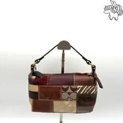 COACH パッチワーク ワンショルダー ハンドバッグ ブラウン41886