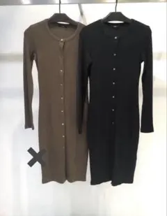 Theory ⭐︎BLACKリブニット ロングカーディガン ブラック新品タグ付きのサムネイル